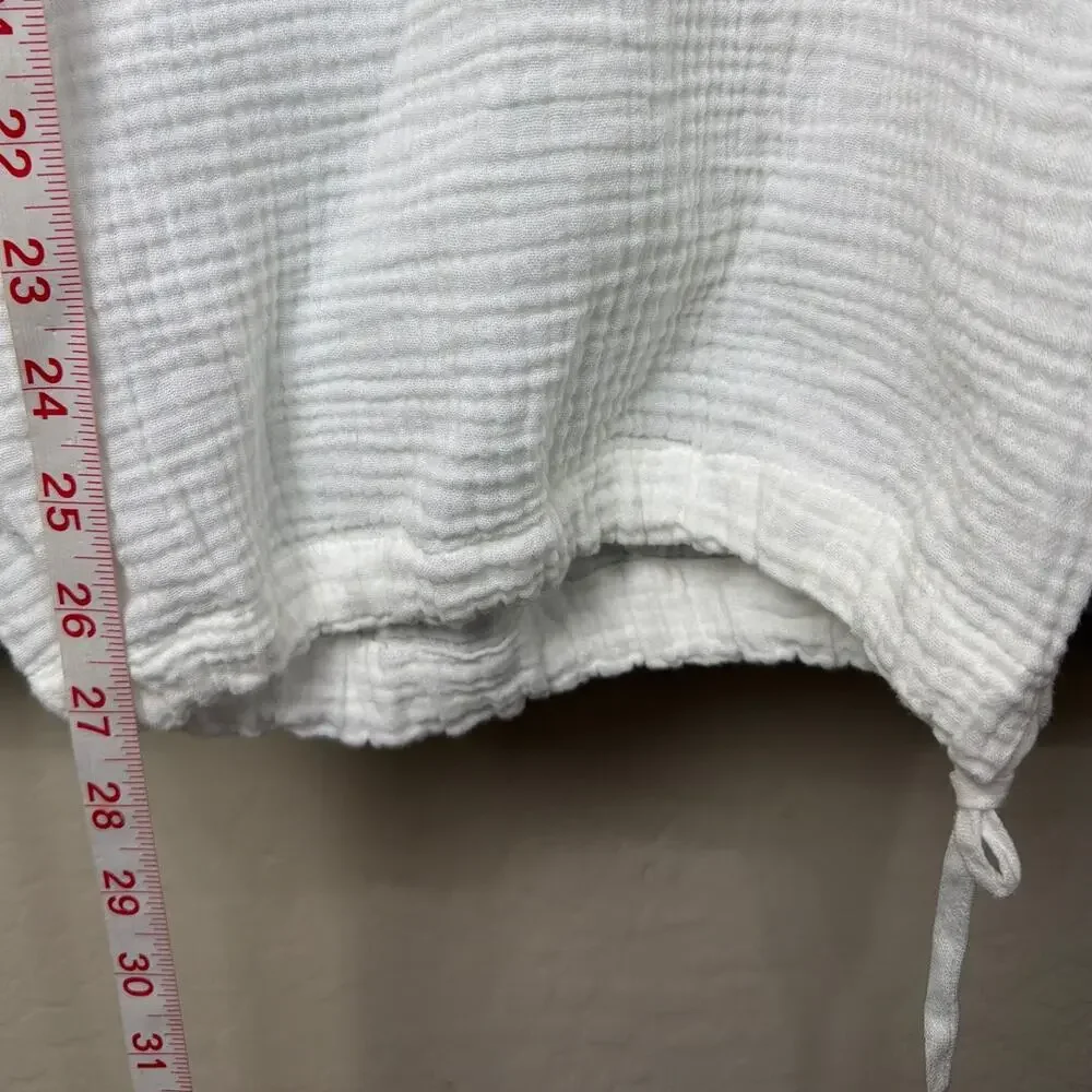 bryn WALKER White Waffle Knit Pants Size XL Quiet Luxury Coastal Summer NWT